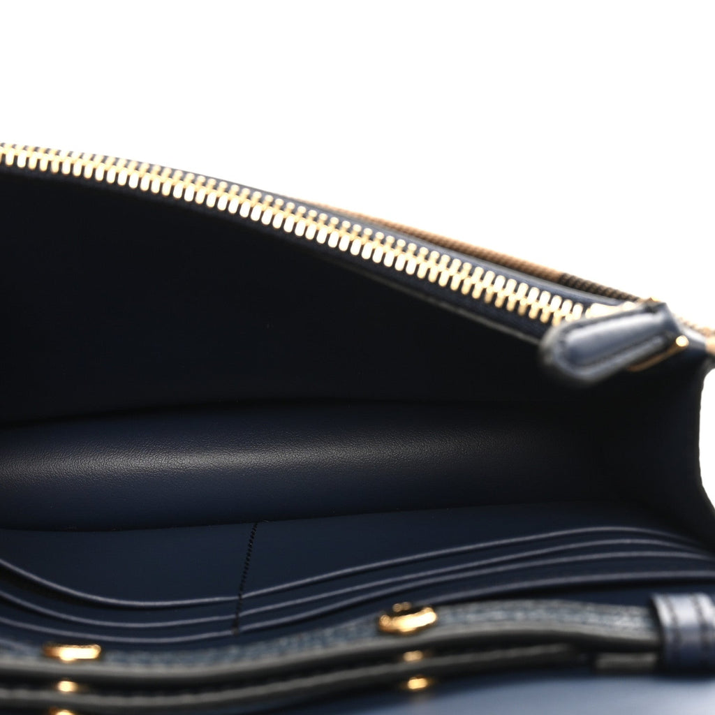 Derby Calfskin House Check Mini Hampshire Wallet On Chain Ink Blue