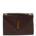 Saint Laurent Shoulder Bag Envelope - Large in Purple, Leather