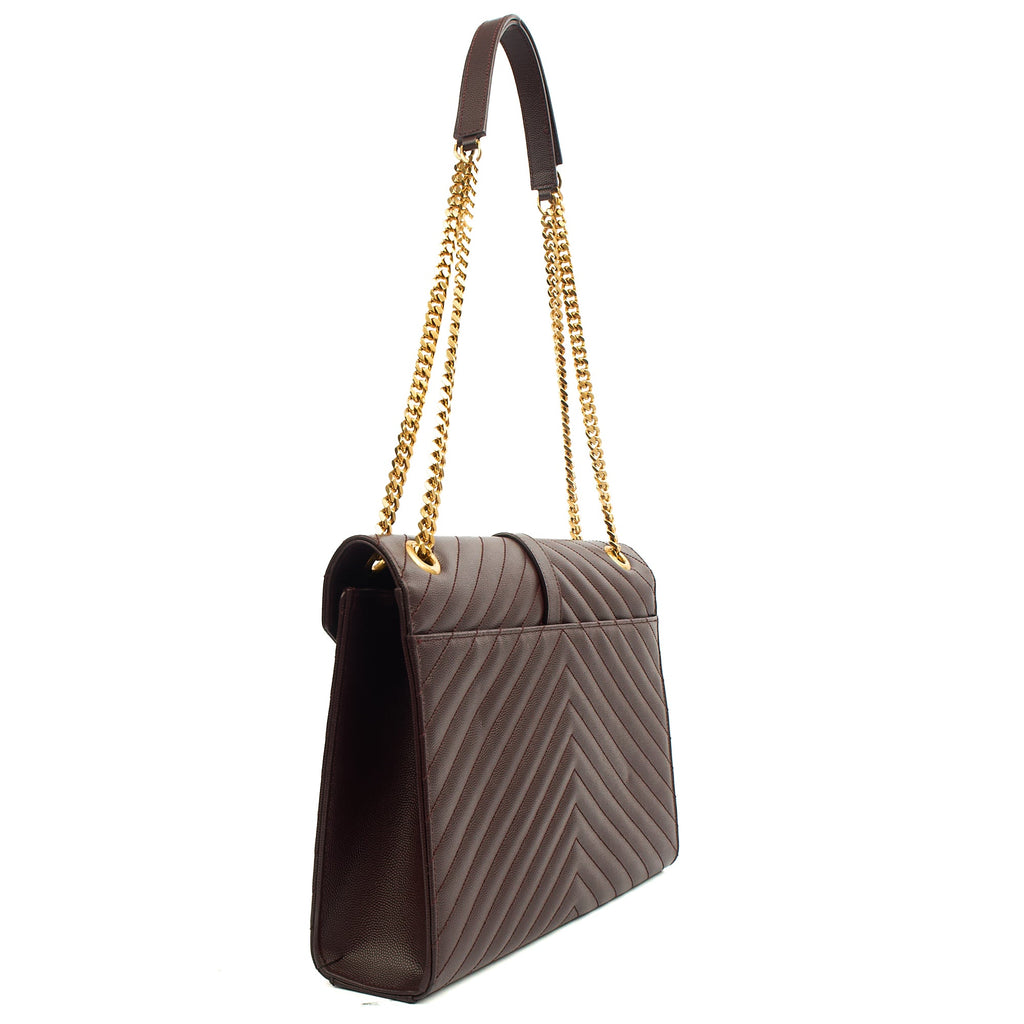 Saint Laurent Shoulder Bag Envelope - Large in Purple, Leather