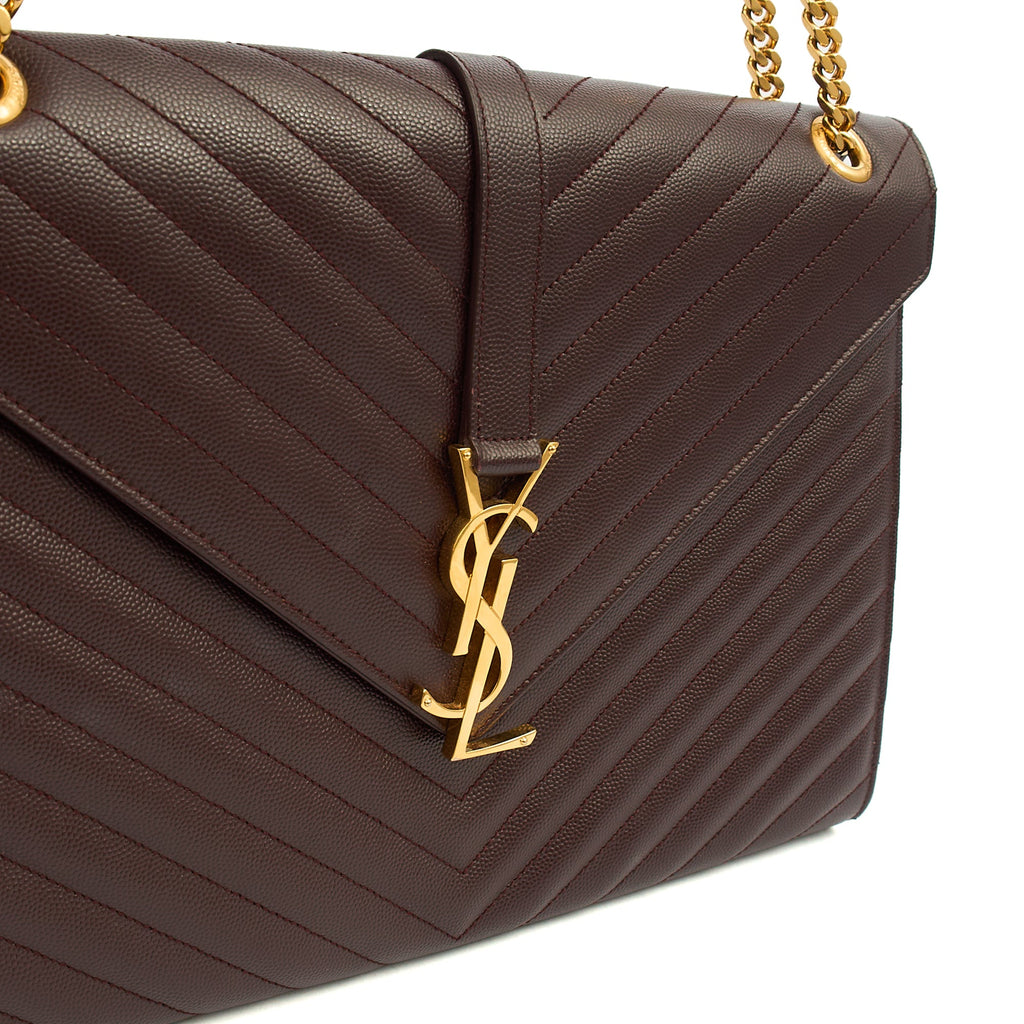 Saint Laurent Shoulder Bag Envelope - Large in Purple, Leather