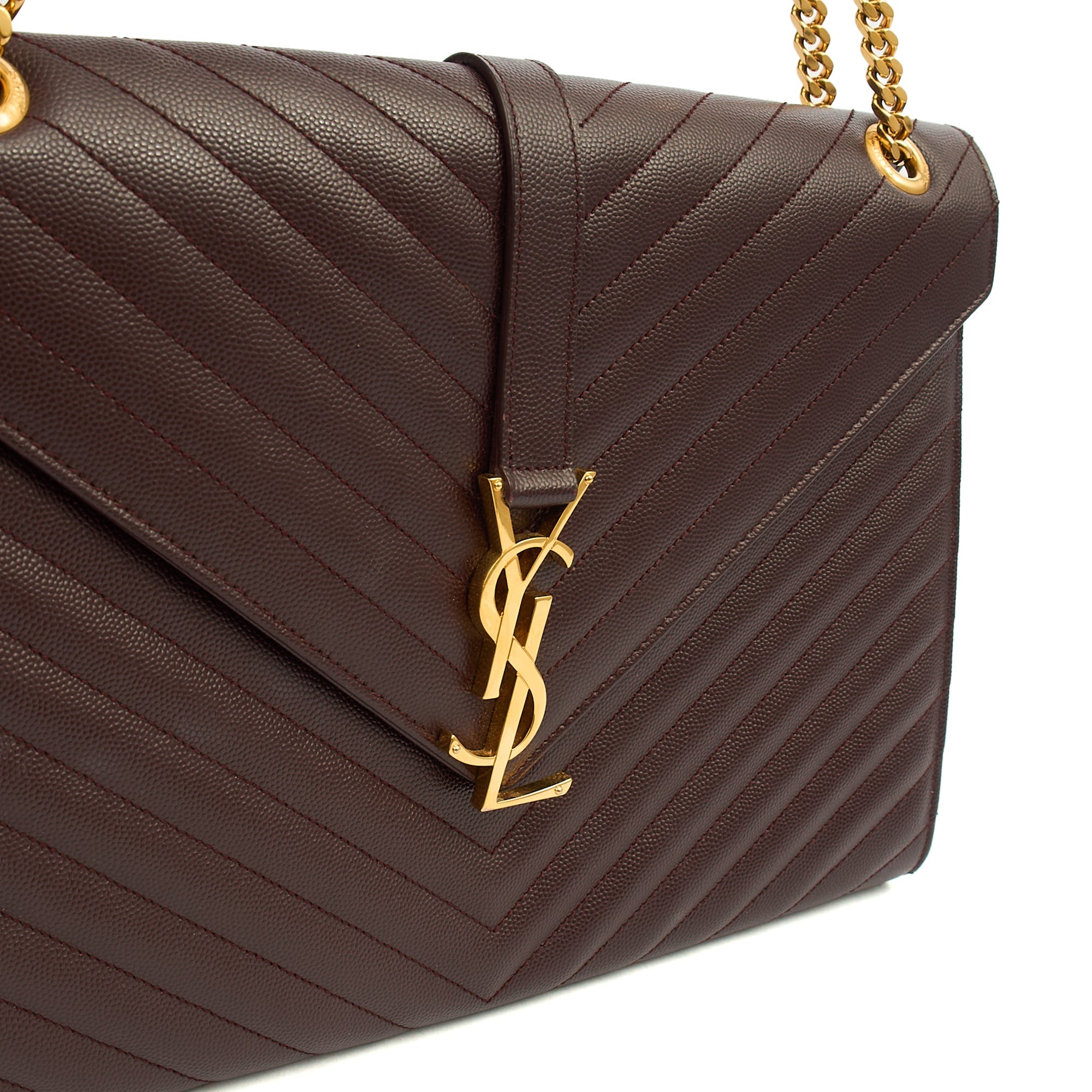 Saint Laurent Shoulder Bag Envelope - Large in Purple, Leather