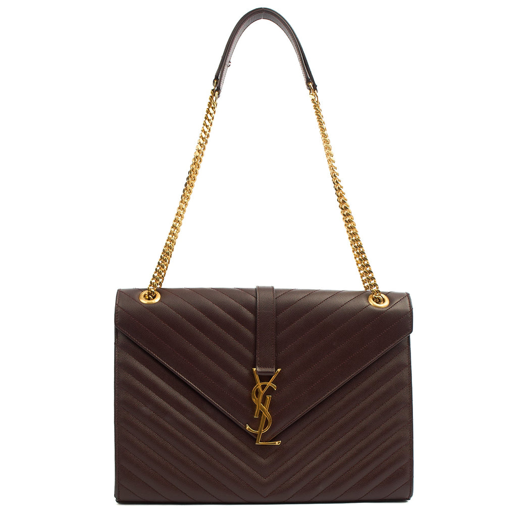Saint Laurent Shoulder Bag Envelope - Large in Purple, Leather