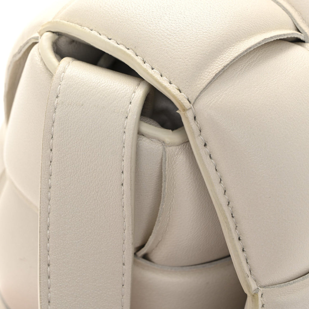 Nappa Maxi Intreccio Padded Cassette Crossbody Bag Chalk