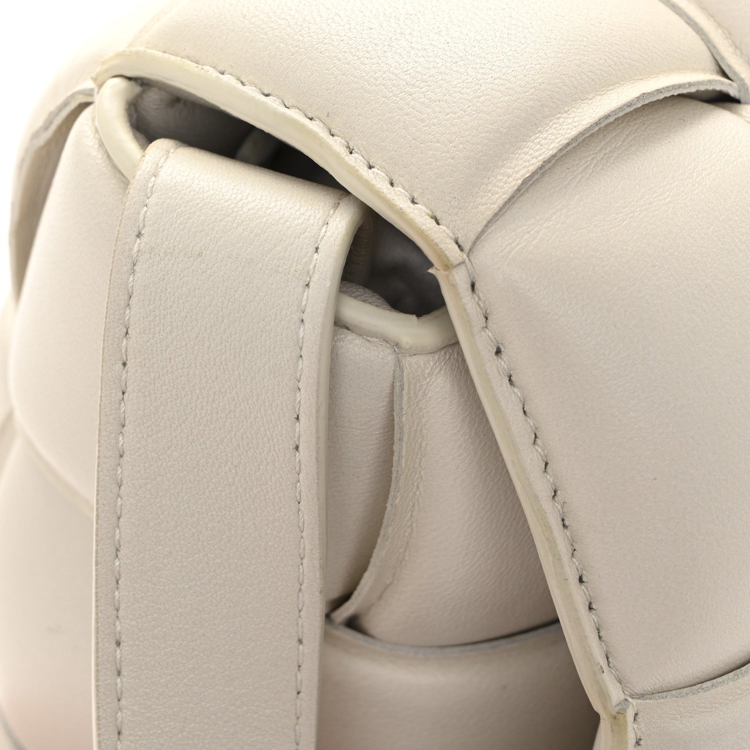 Nappa Maxi Intreccio Padded Cassette Crossbody Bag Chalk