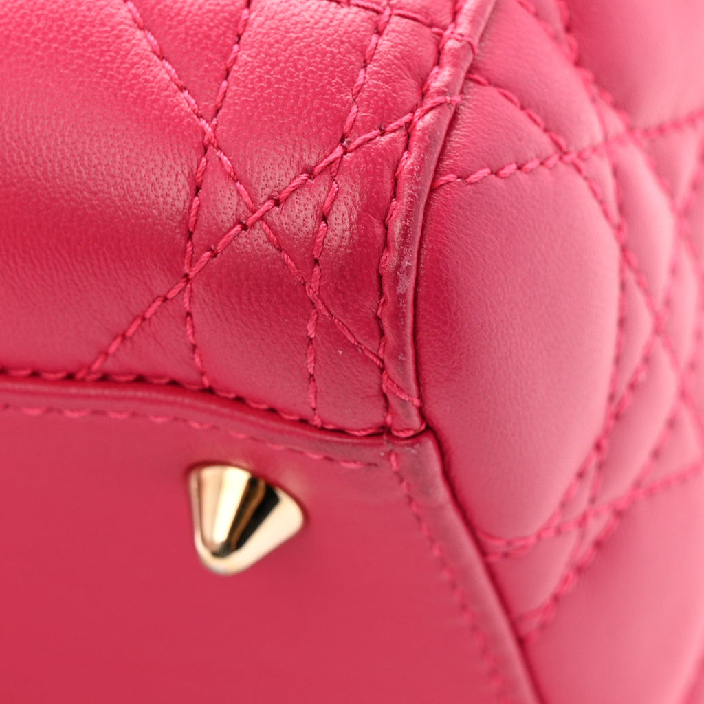 Lambskin Cannage Medium Lady Dior Fuchsia