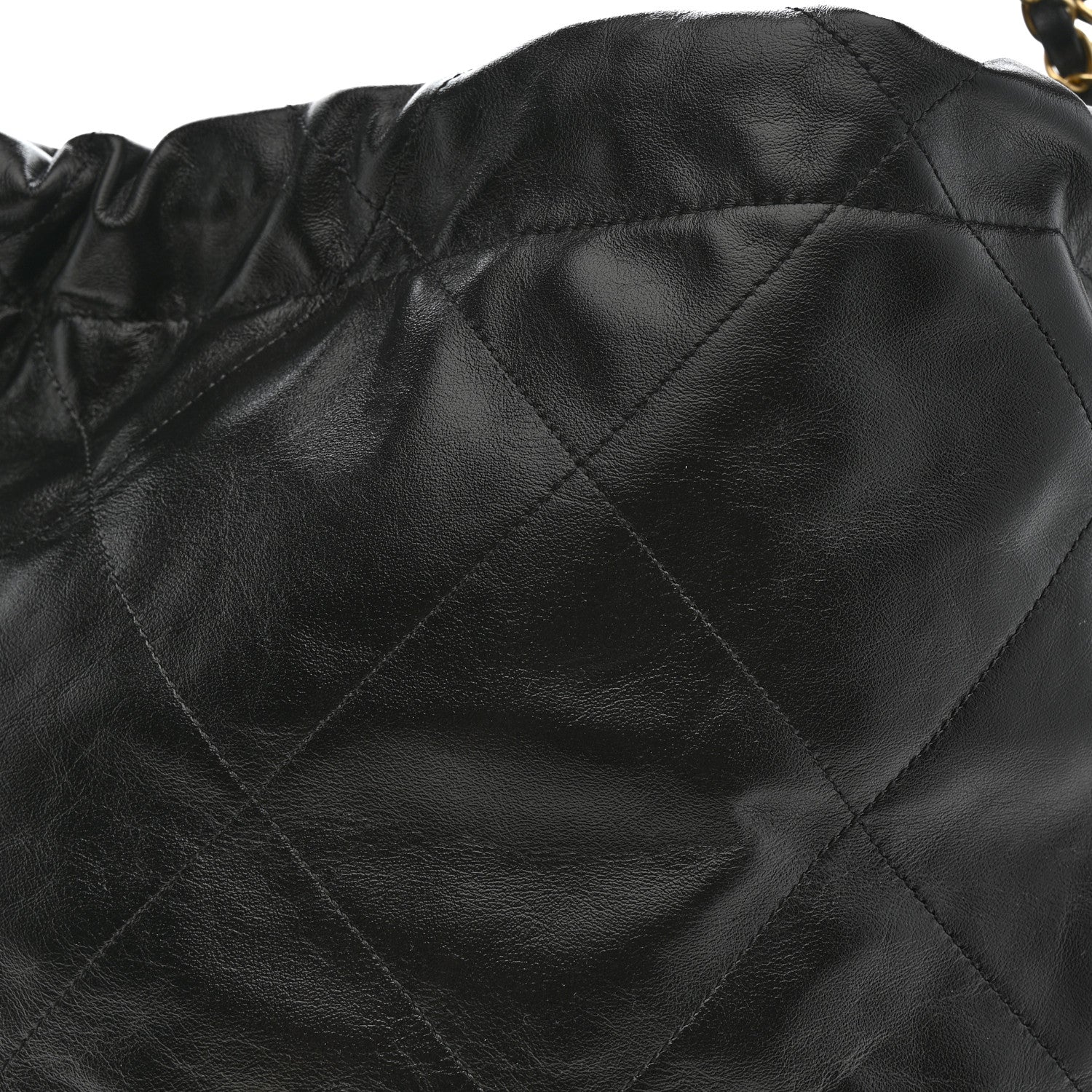 Shiny Calfskin Quilted Small Chanel 22 Black