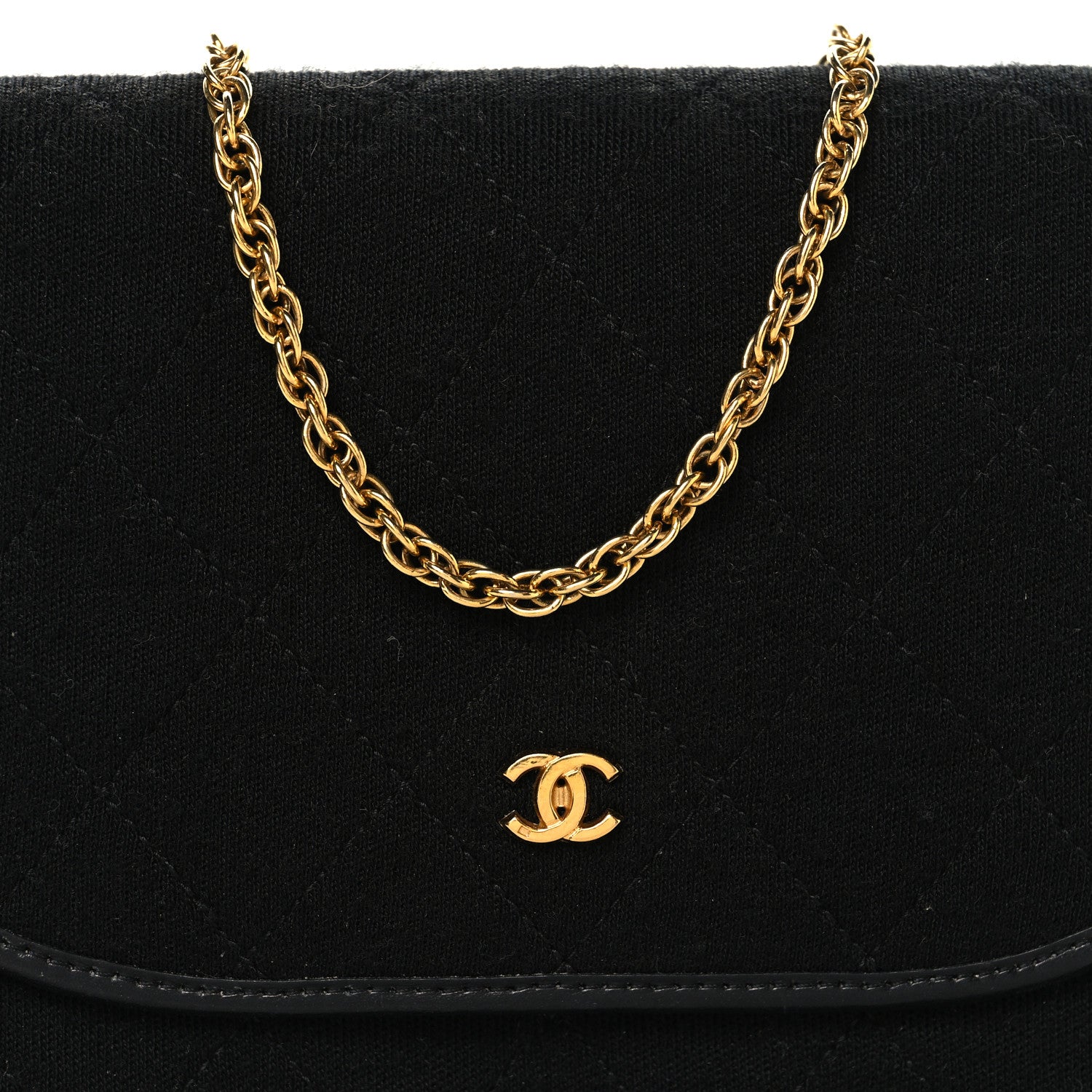 Jersey Quilted Mini Square Flap Black