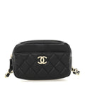 Lambskin Quilted Waist Bag Black