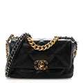 Goatskin Quilted Medium Chanel 19 Flap Black