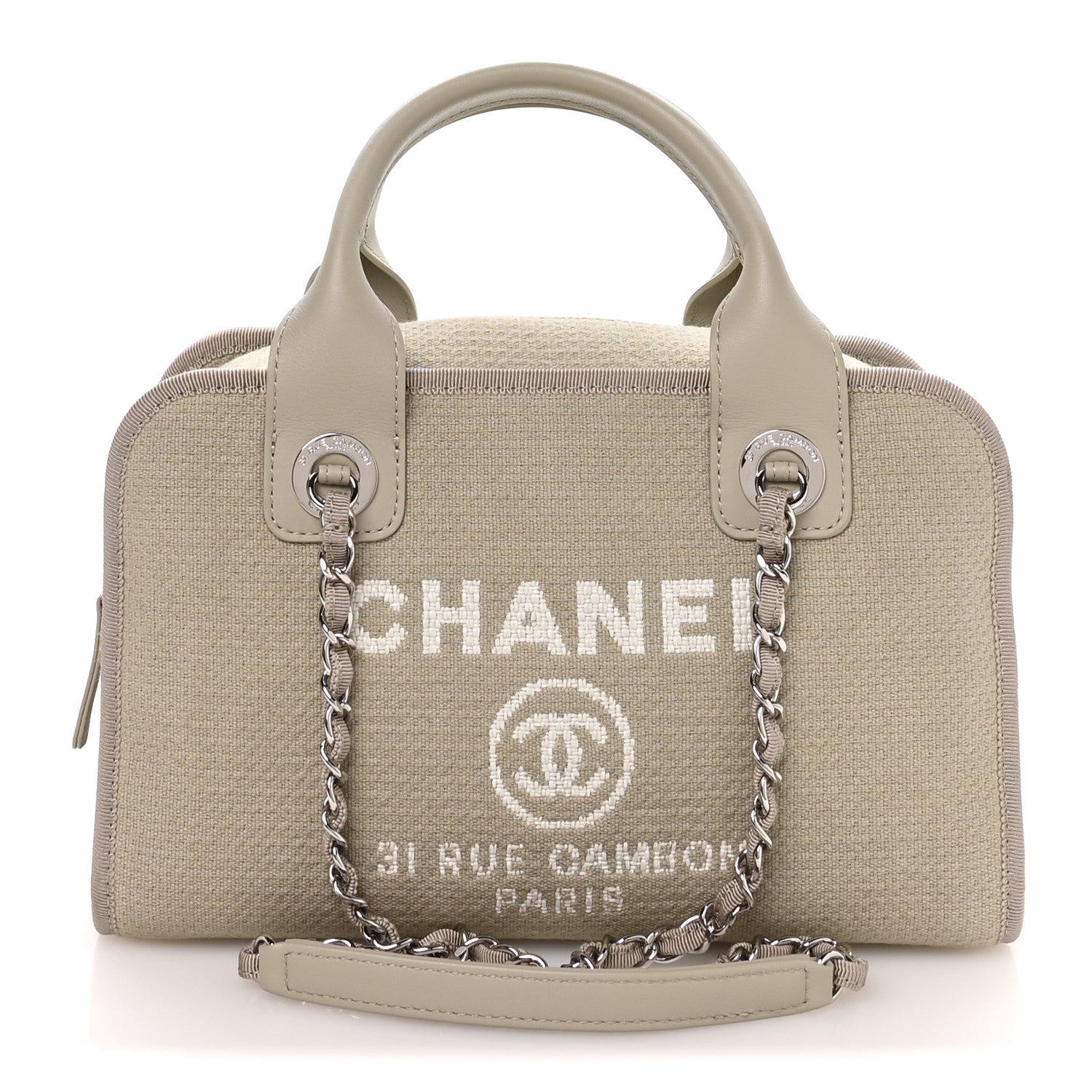 Canvas Deauville Small Bowling Bag Grey