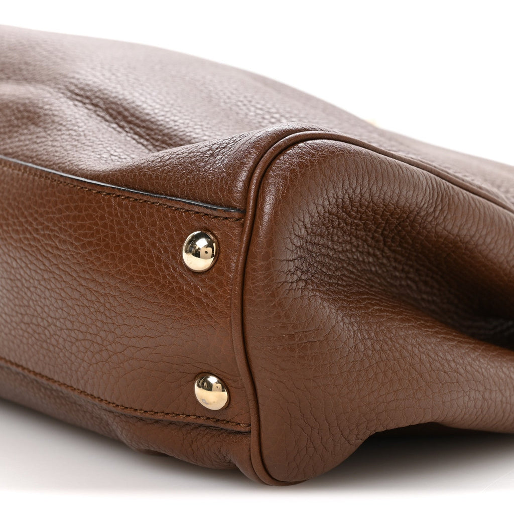Calfskin Small Bamboo Shopper Tote Acero