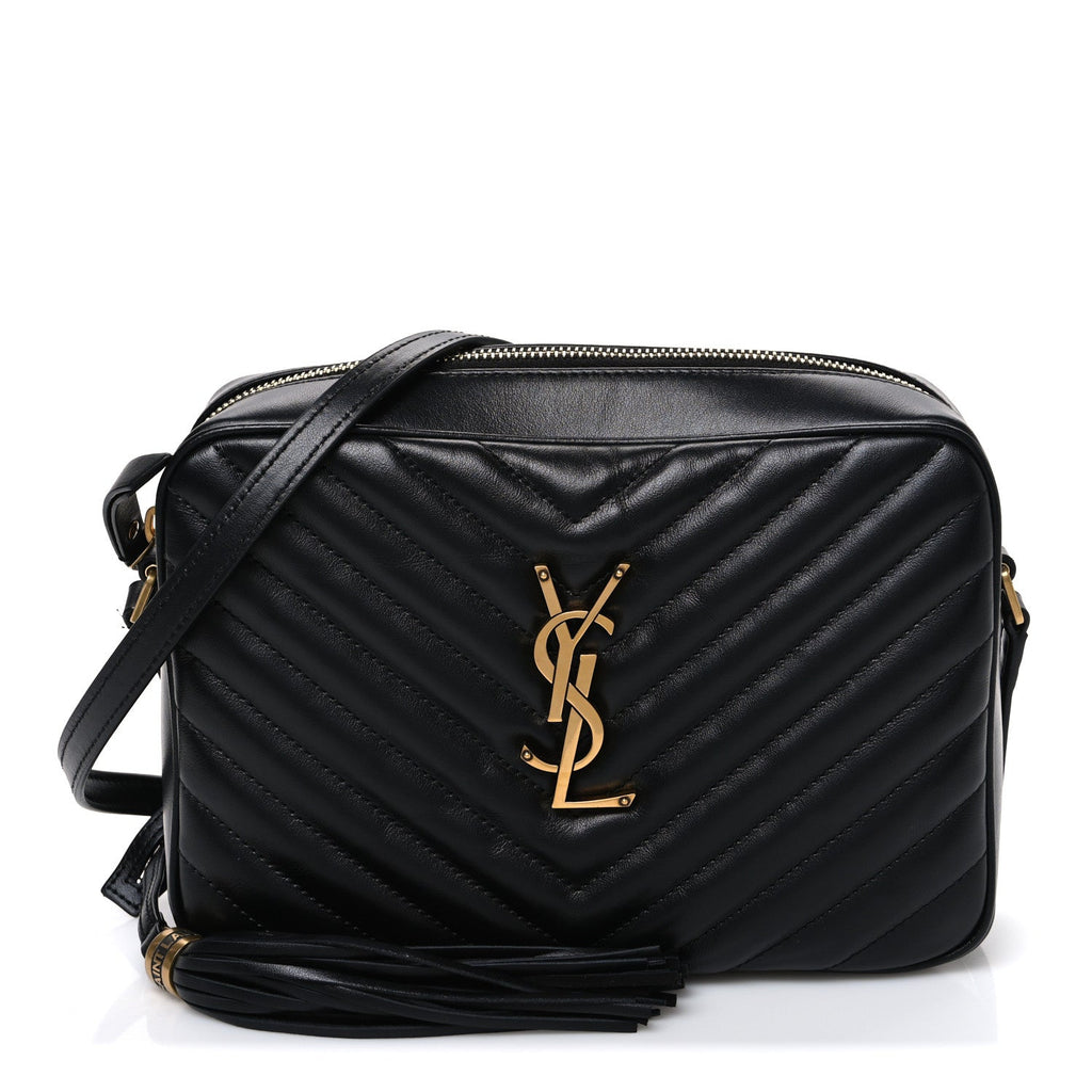 Calfskin Matelasse Monogram Lou Camera Bag Black