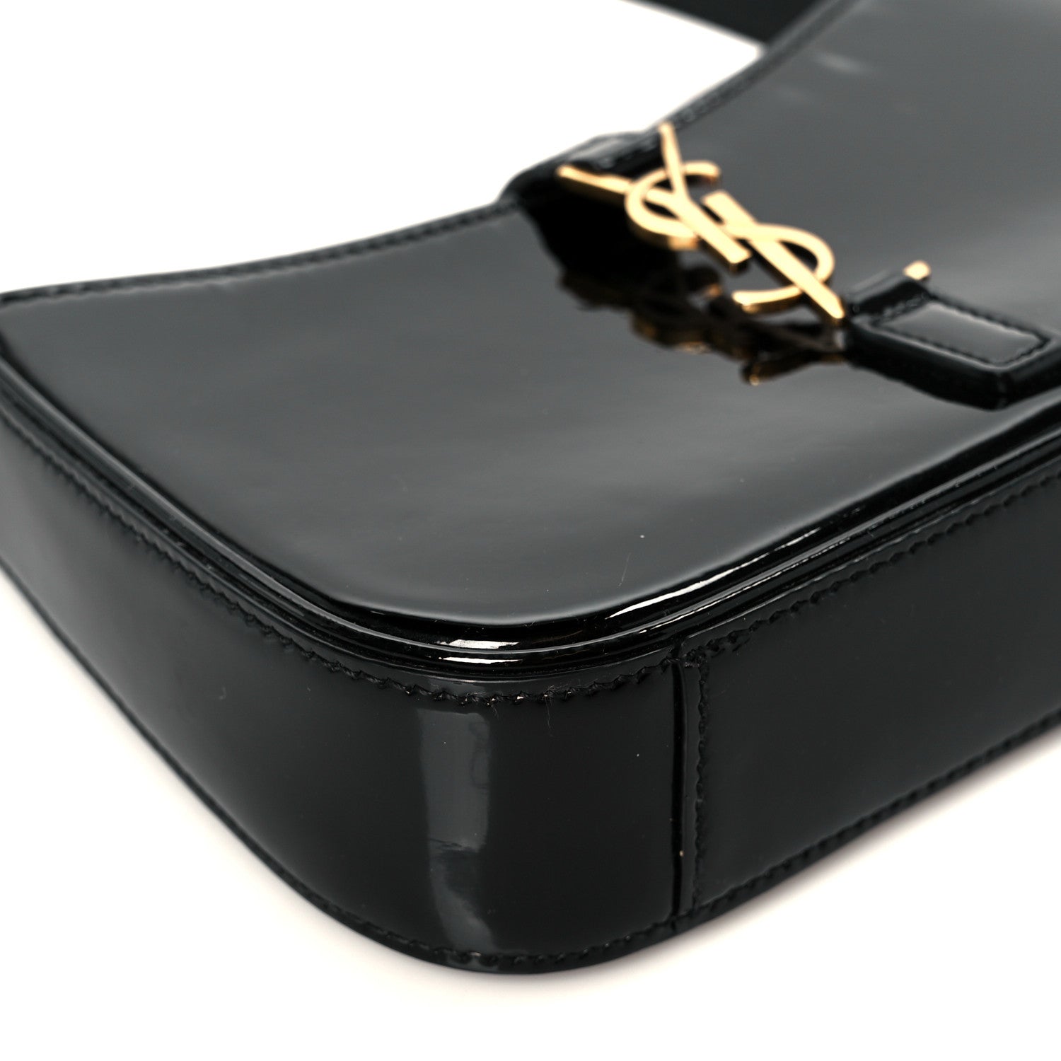 Patent Calfskin Le 5 A 7 Mini Hobo Black