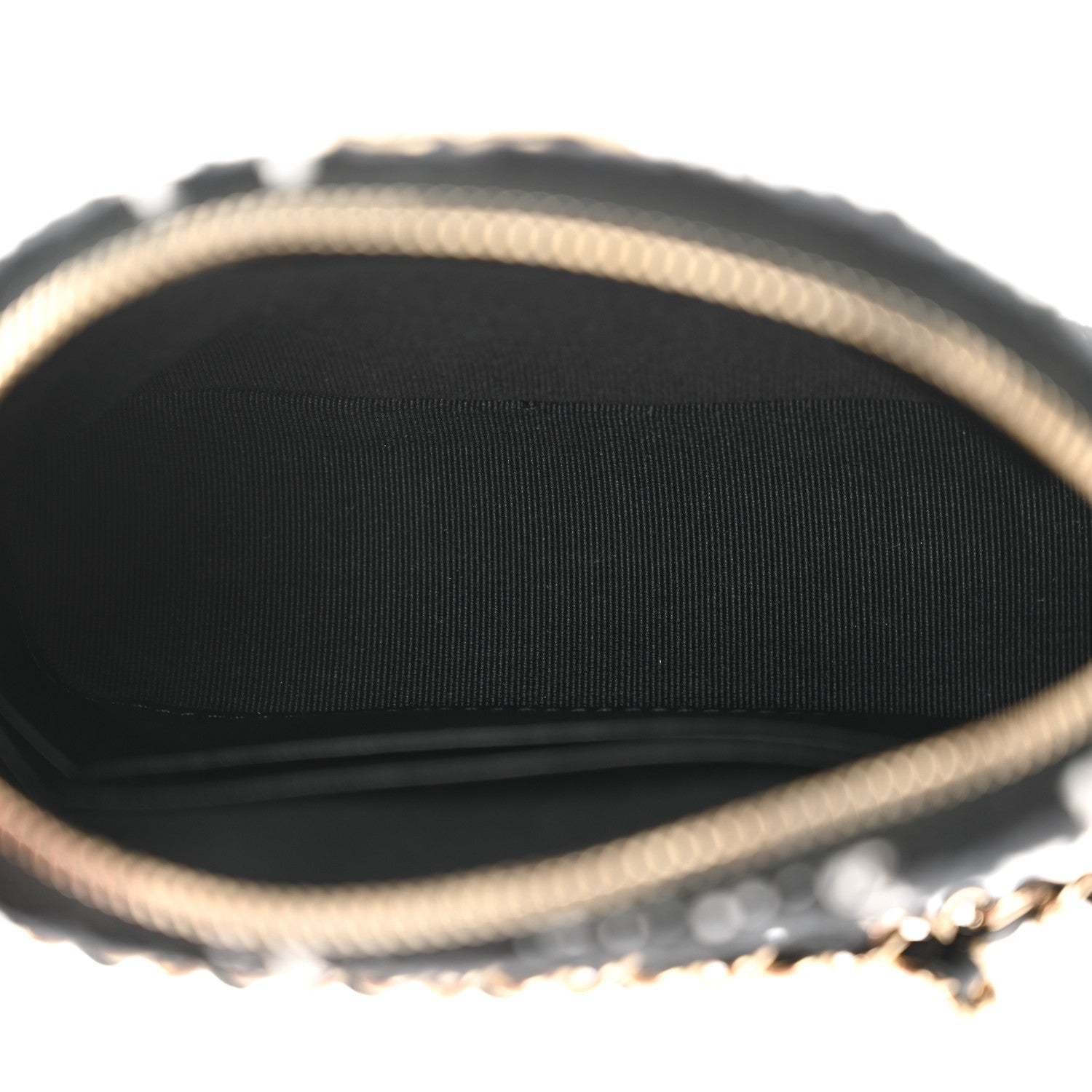Tweed Quilted Mini Clutch With Chain Black White