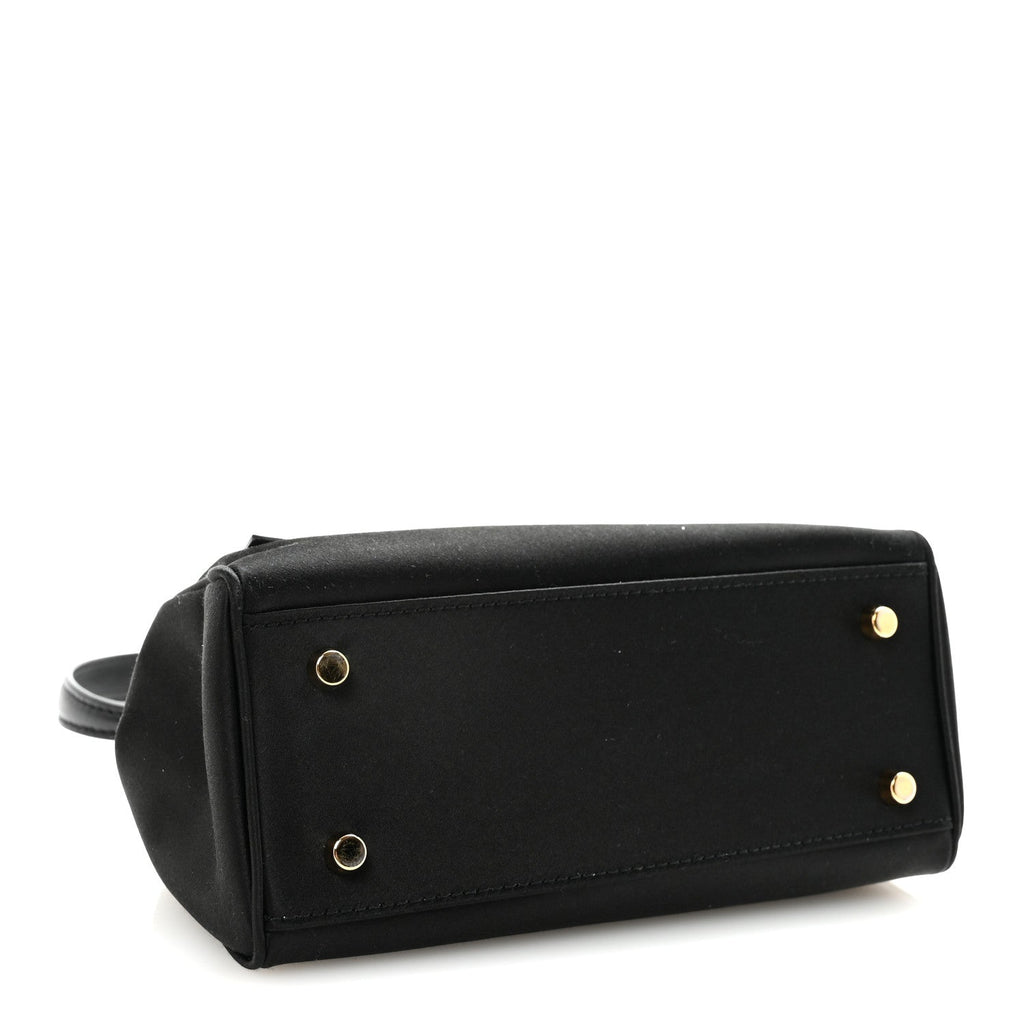 Satin Crystal Medusa 95 Plaque Bag Black