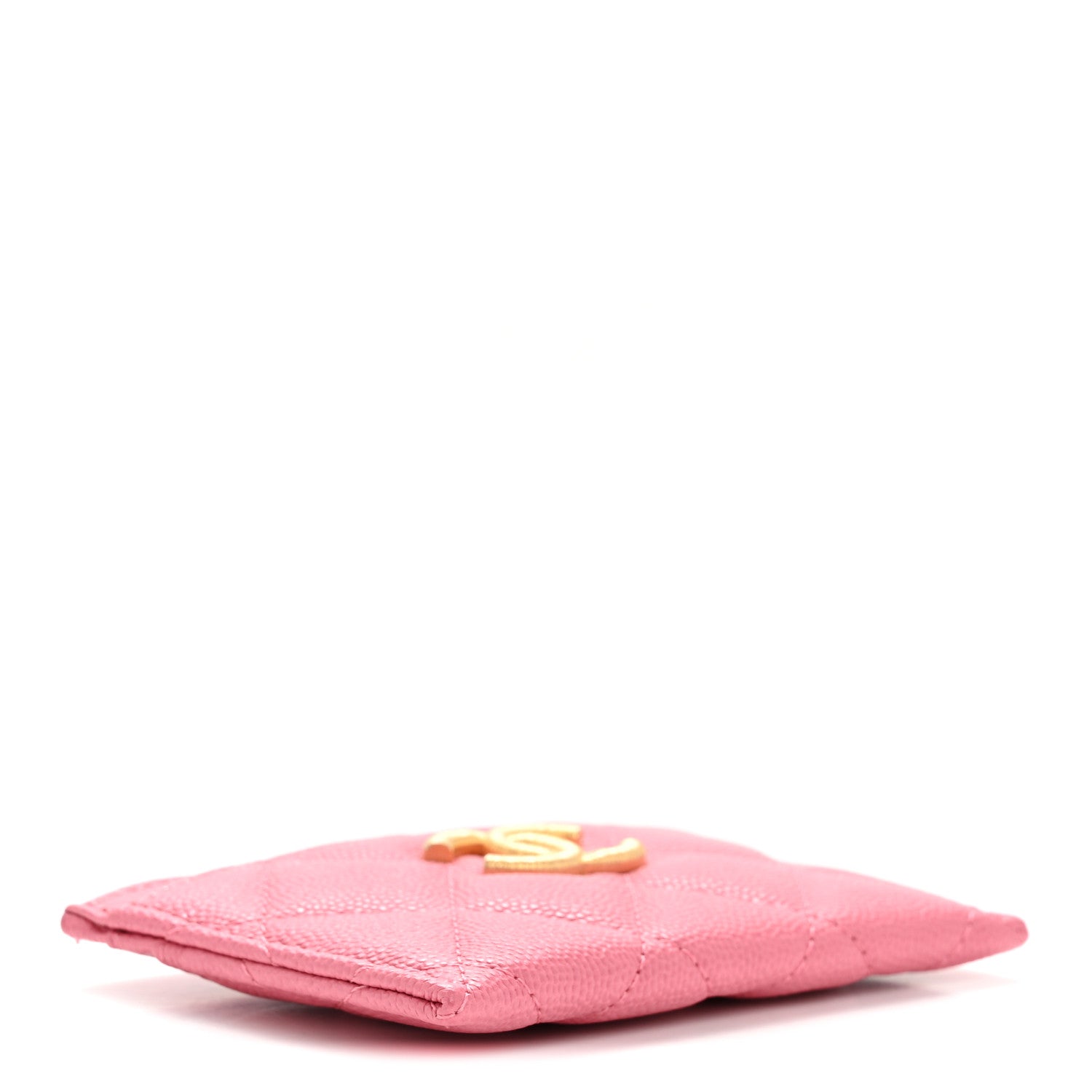 Caviar Quilted Textured CC  Holder Pink
