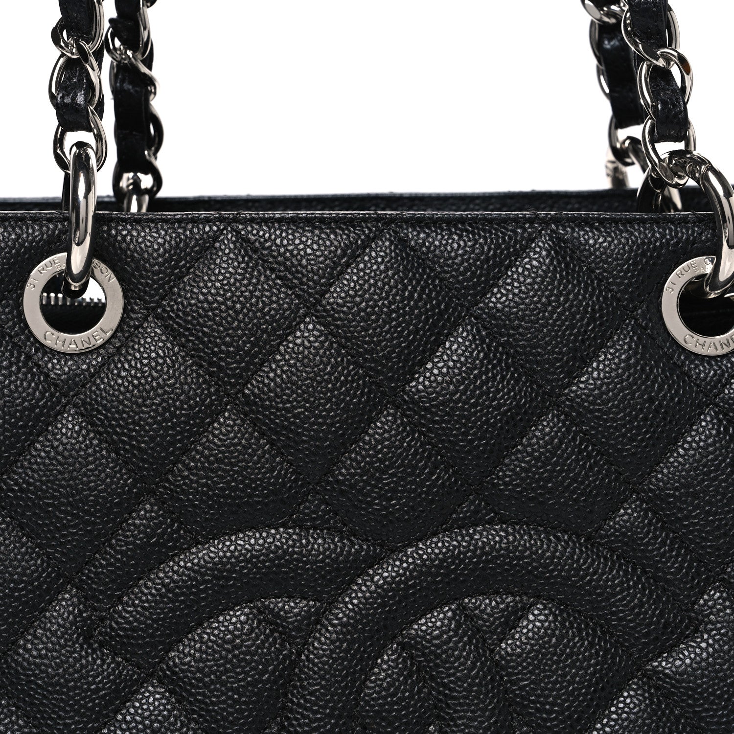 Caviar Quilted Grand Shopping Tote GST Black
