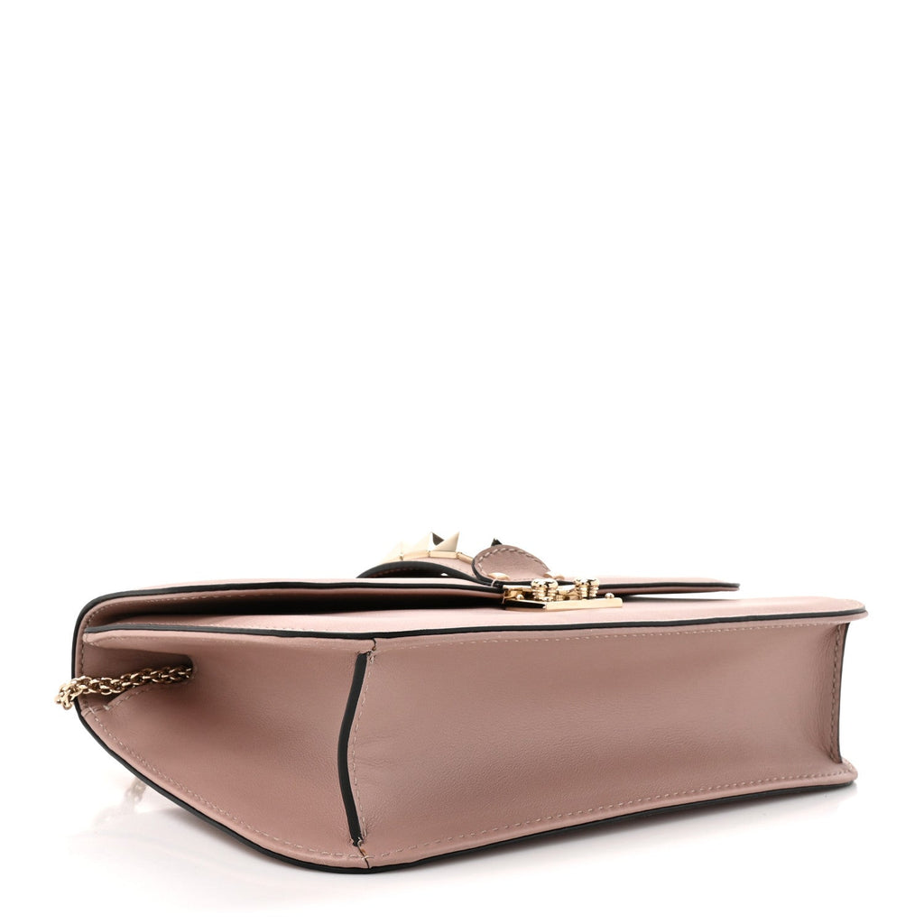 Vitello Medium Glam Lock Rockstud Flap Poudre