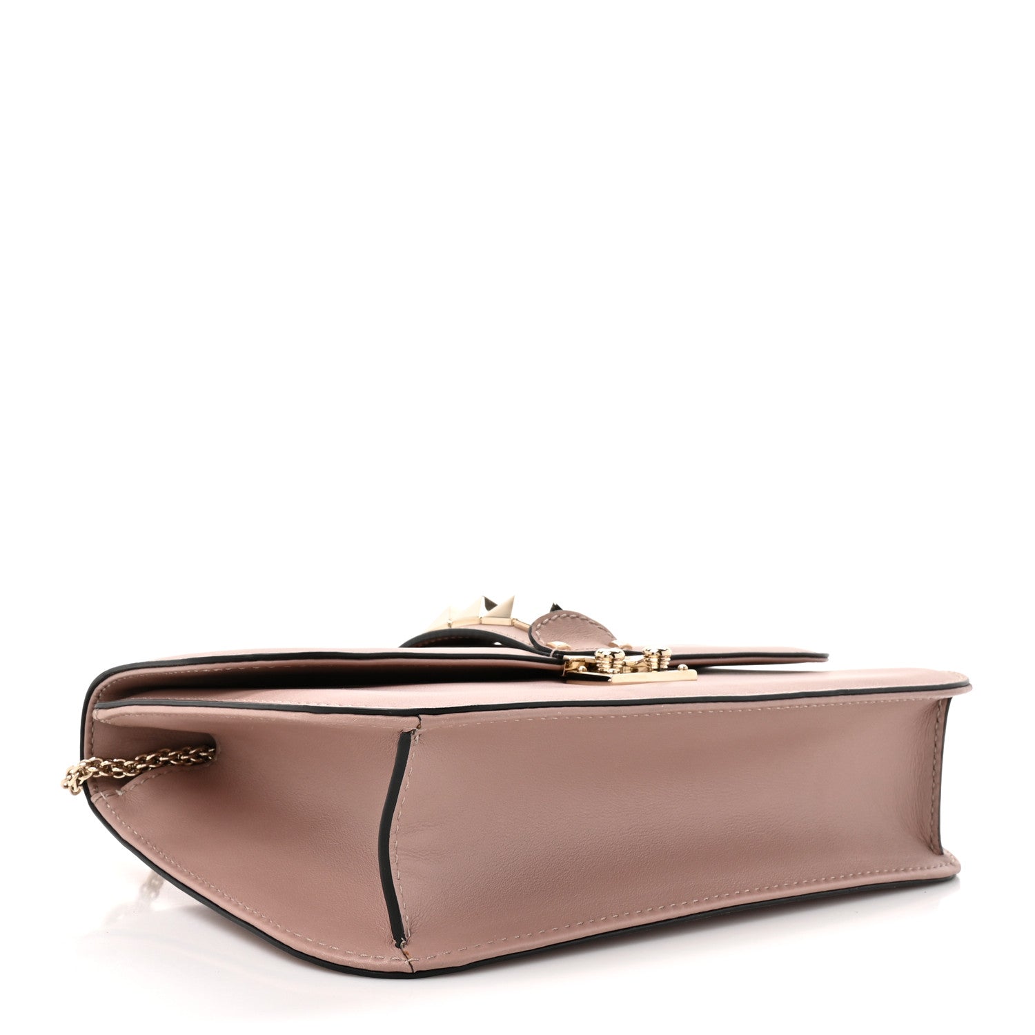 Vitello Medium Glam Lock Rockstud Flap Poudre