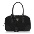 Re-Nylon Saffiano Medium Re-Edition 1978 Two Handle Bag Black
