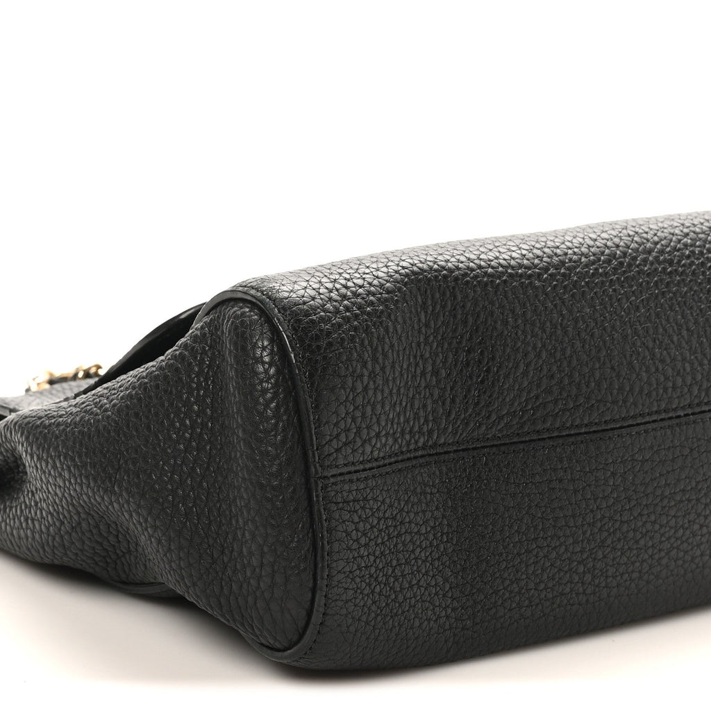 Small Classic Grain Calfskin Medium Lily Black