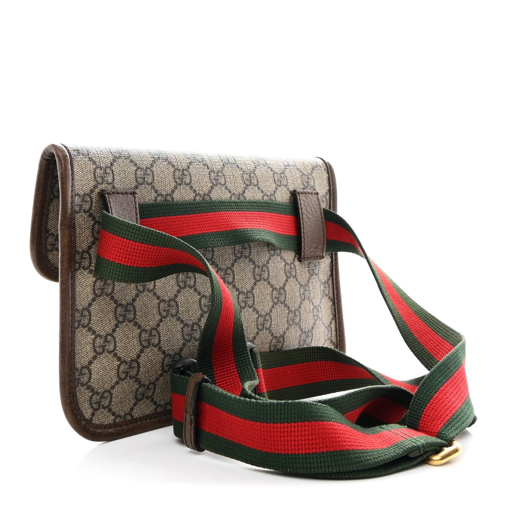 GG Supreme Monogram Neo Vintage Web Belt Bag Brown