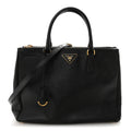 Saffiano Lux Large Galleria Double Zip Tote Black