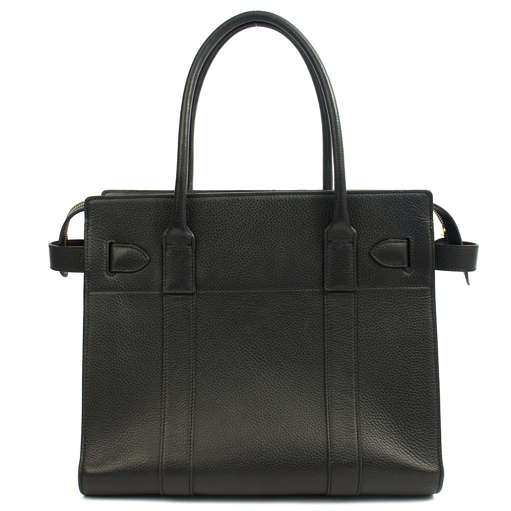 Mulberry Tote Zipped Bayswater in Black, Calfskin Leather