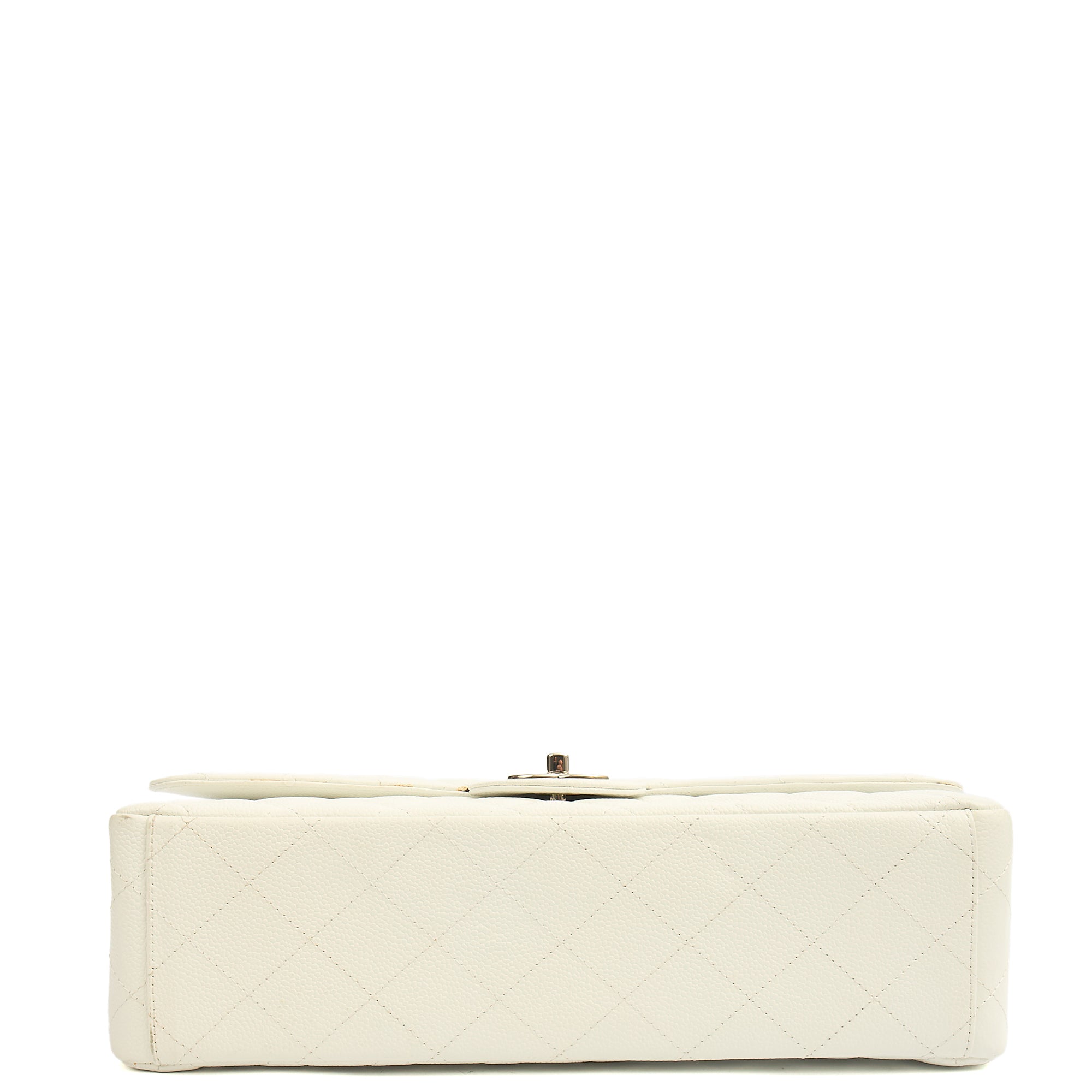 Chanel Shoulder Bag Classic - Maxi in White, Caviar Leather