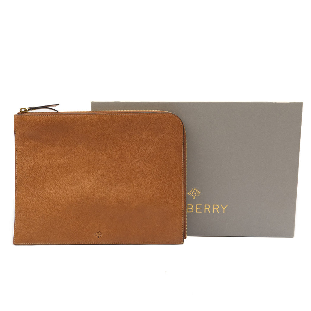 Mulberry Clutch Pouch in Oak, Calfskin Leather