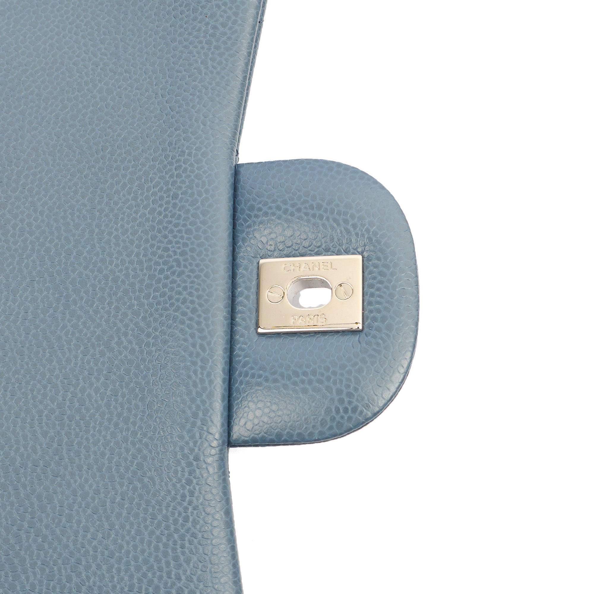 Chanel Shoulder Bag Classic Double Flap - Large in Blue, Caviar Leather
