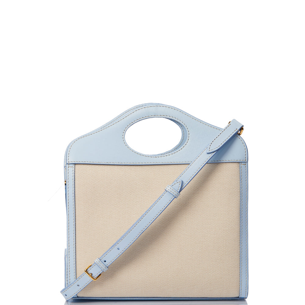 Burberry Top Handle Two-Tone Pocket Bag - Medium in Blue, Leather