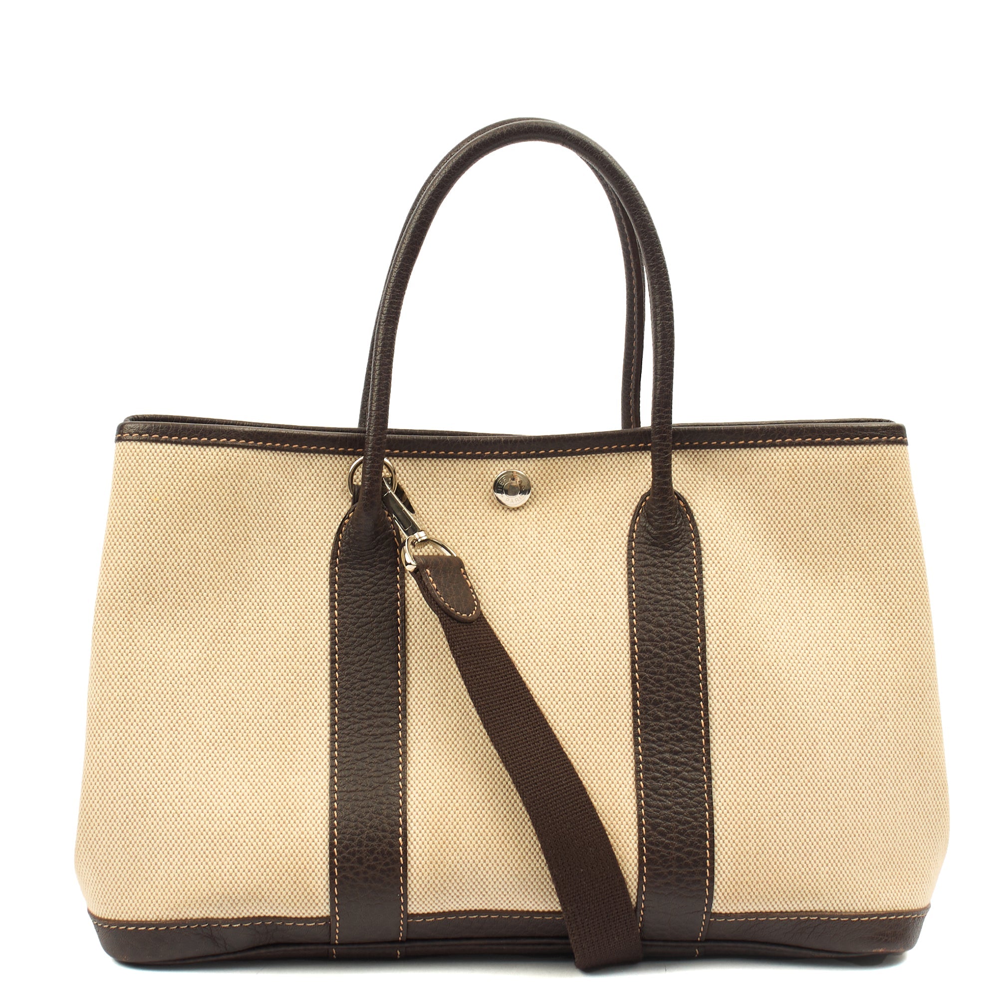 Hermes Tote Garden Tote 30 in Brown, Canvas