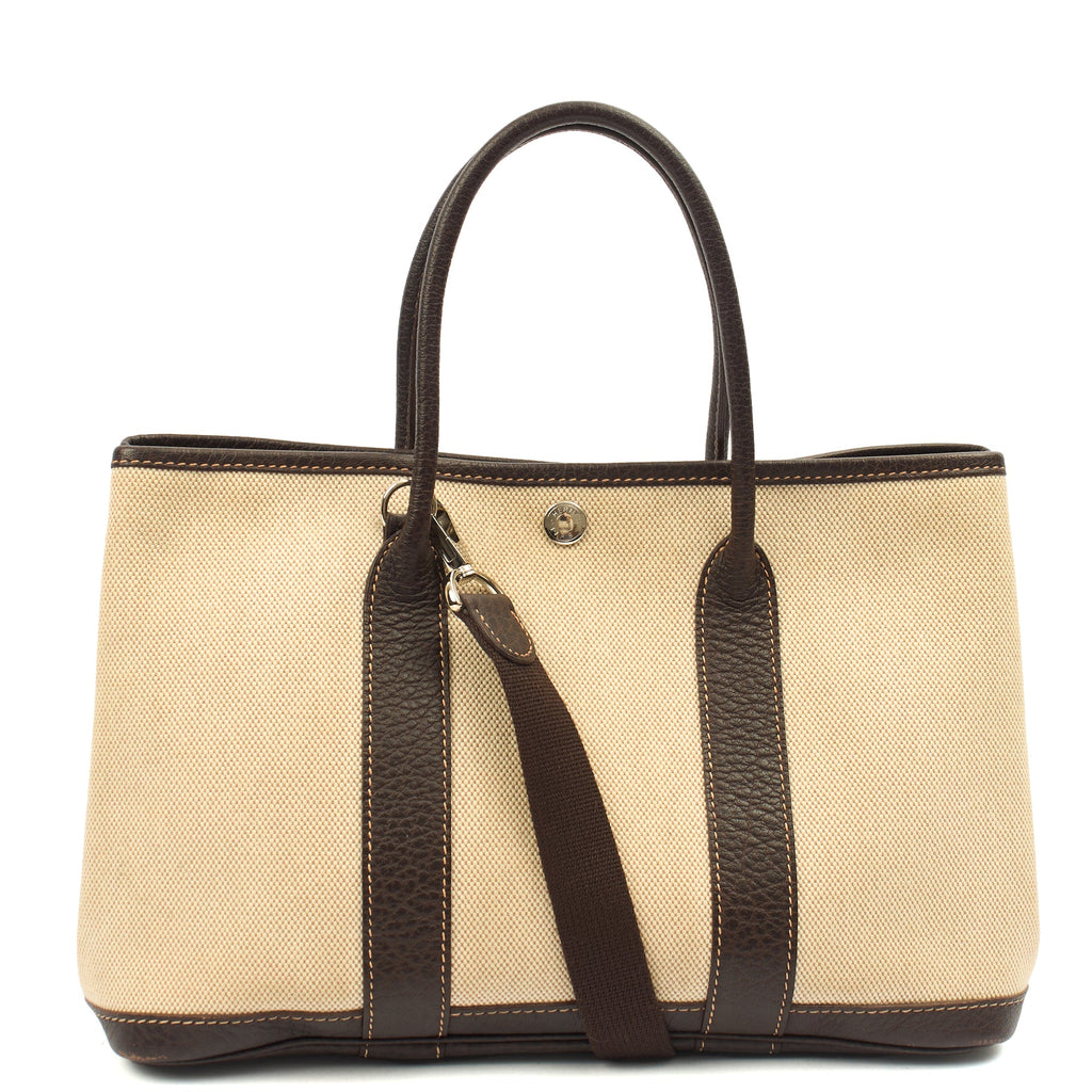 Hermes Tote Garden Tote 30 in Brown, Canvas