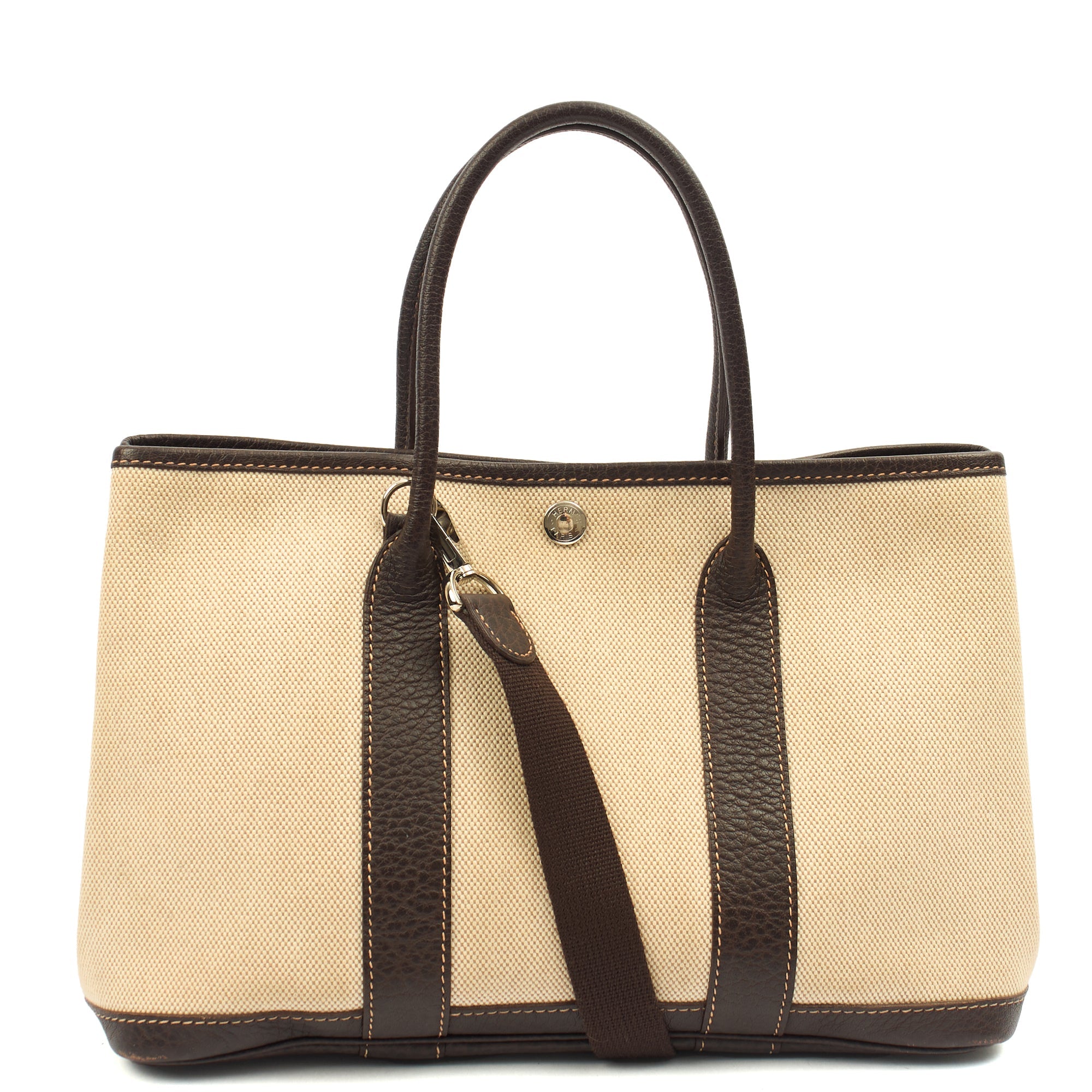 Hermes Tote Garden Tote 30 in Brown, Canvas