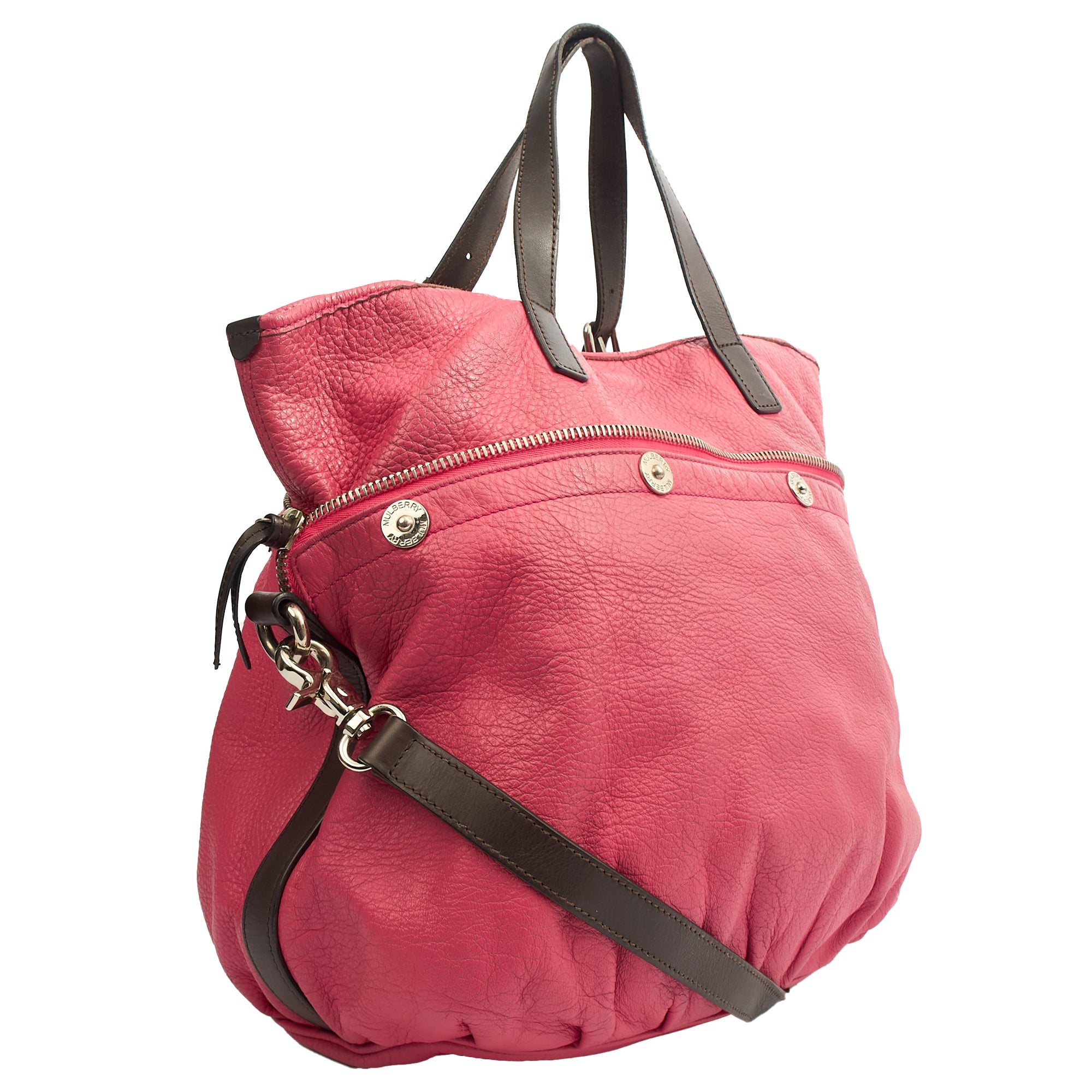 Mulberry Cross Body Mitzy Hobo in Pink, Calfskin Leather