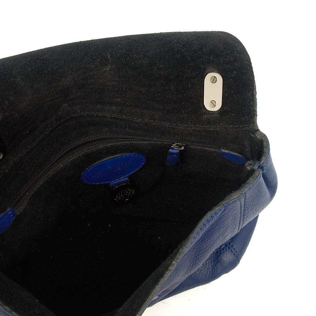 Mulberry Shoulder Bag Lily in Blue, Calfskin Leather