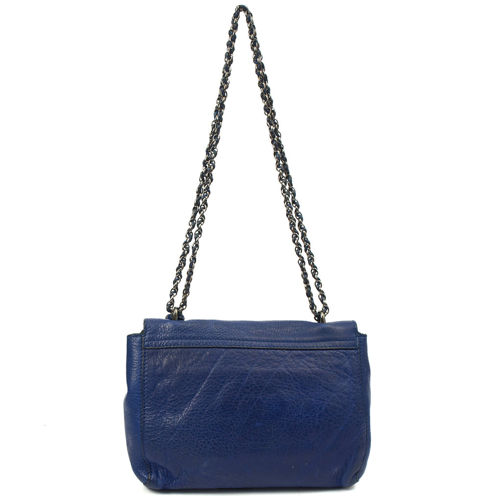 Mulberry Shoulder Bag Lily in Blue, Calfskin Leather