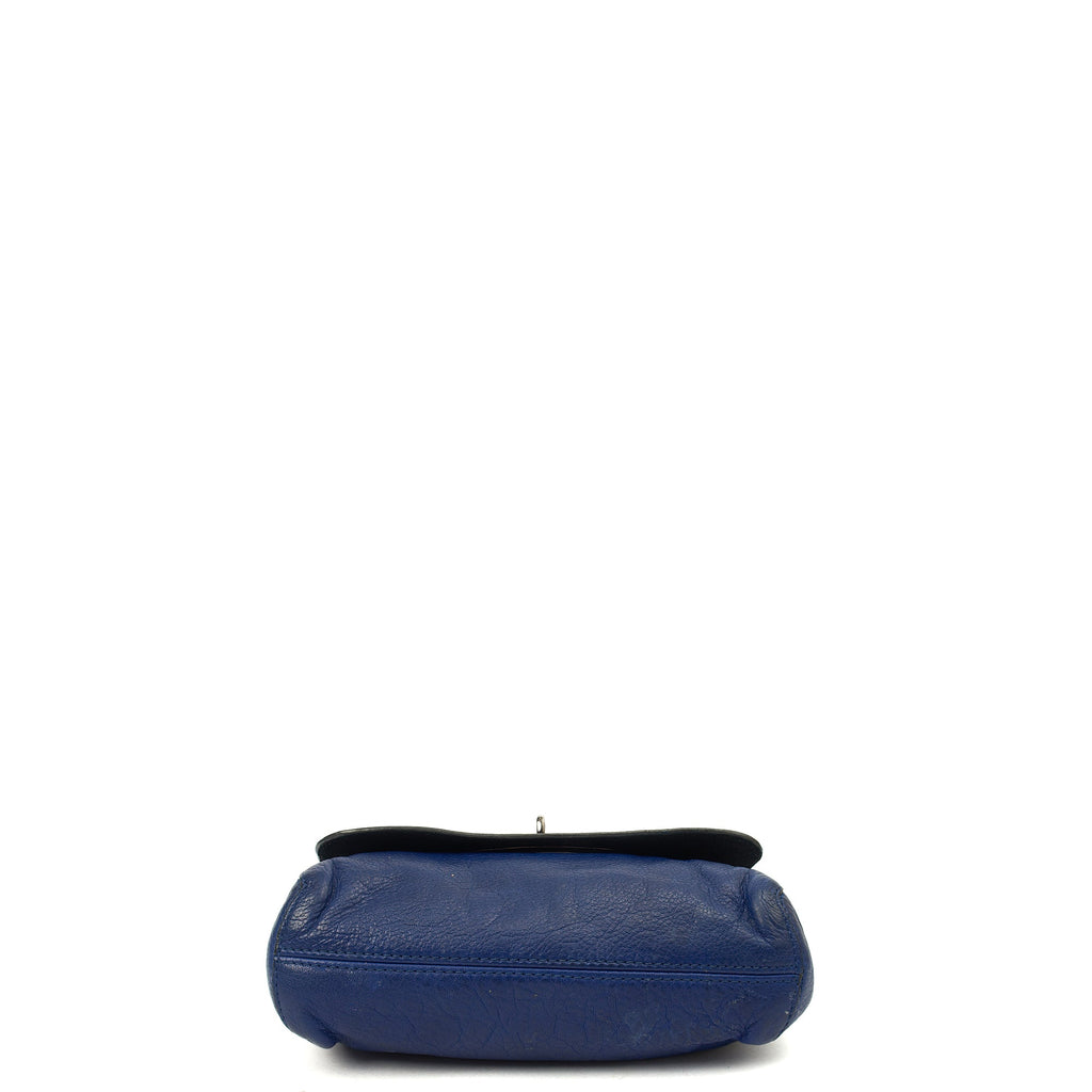 Mulberry Shoulder Bag Lily in Blue, Calfskin Leather