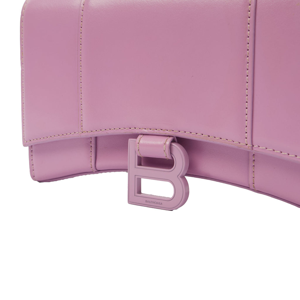 Balenciaga Cross Body Hourglass Wallet on Chain in Purple, Leather