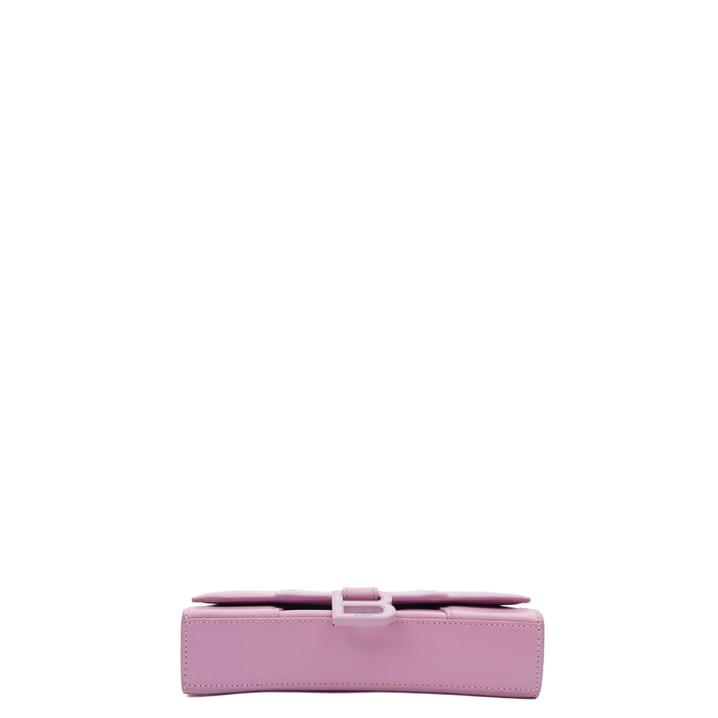 Balenciaga Cross Body Hourglass Wallet on Chain in Purple, Leather