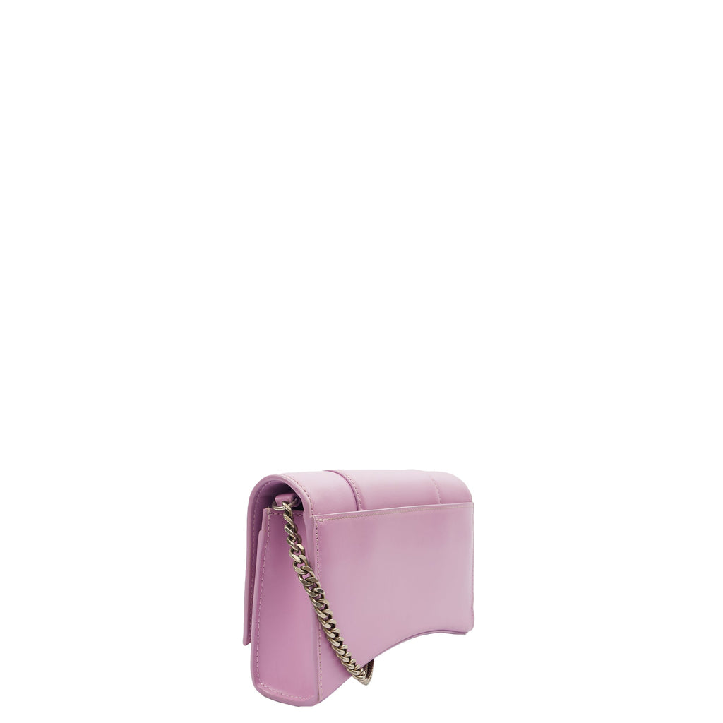 Balenciaga Cross Body Hourglass Wallet on Chain in Purple, Leather