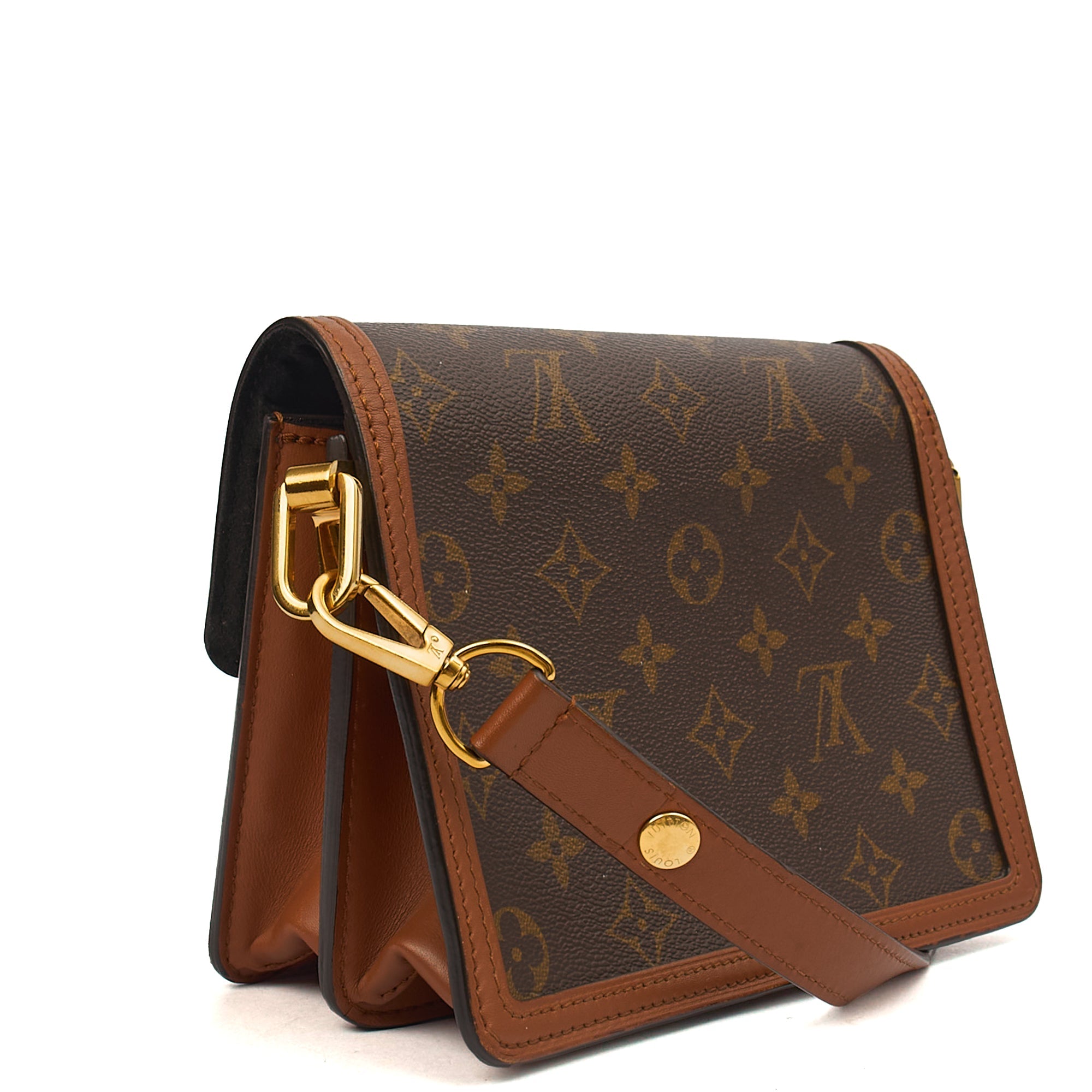 Louis Vuitton Cross Body Dauphine MM Bag in Reverse Monogram, Canvas