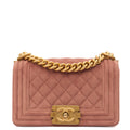 Chanel Shoulder Bag Boy - Small in Pink, Suede