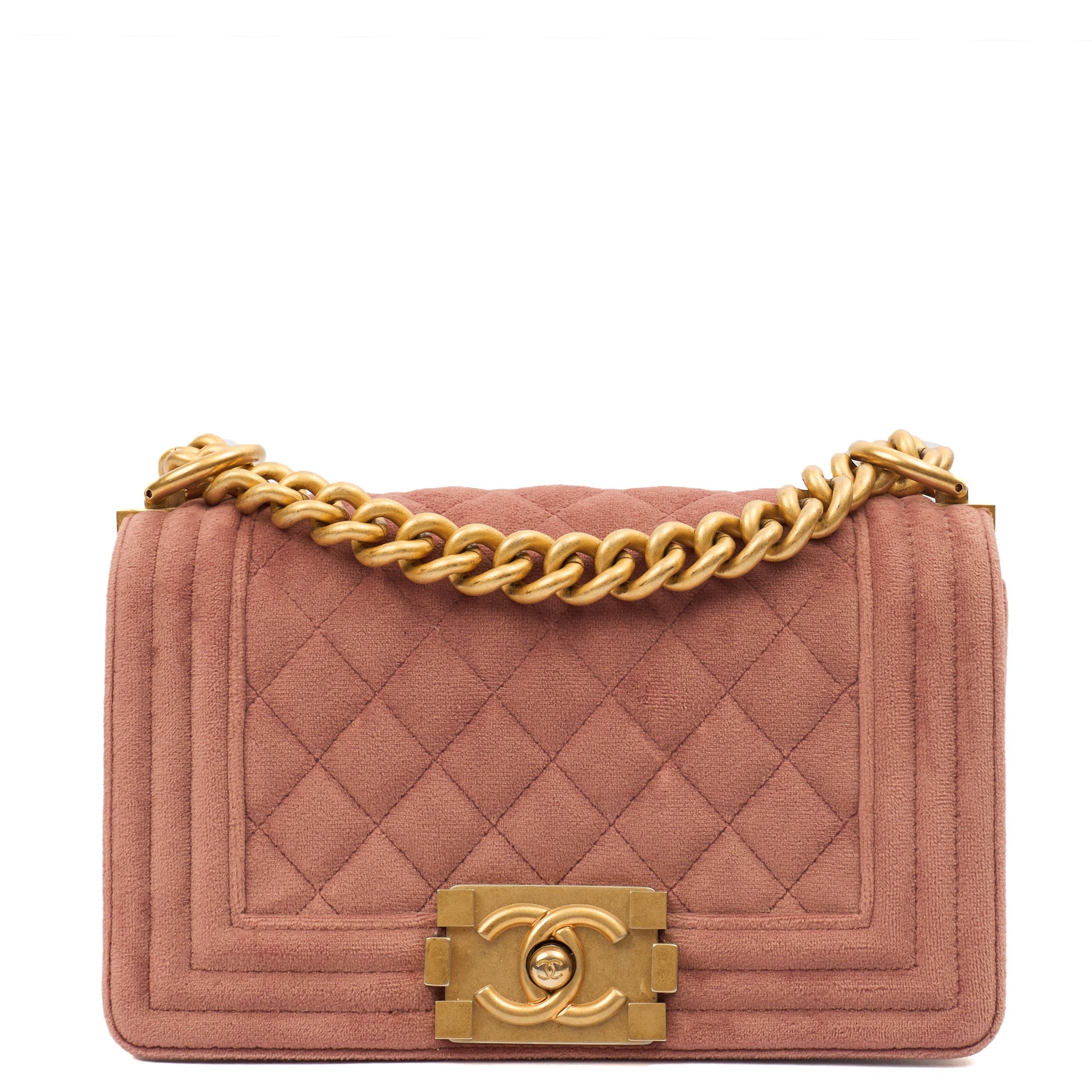 Chanel Shoulder Bag Boy - Small in Pink, Suede