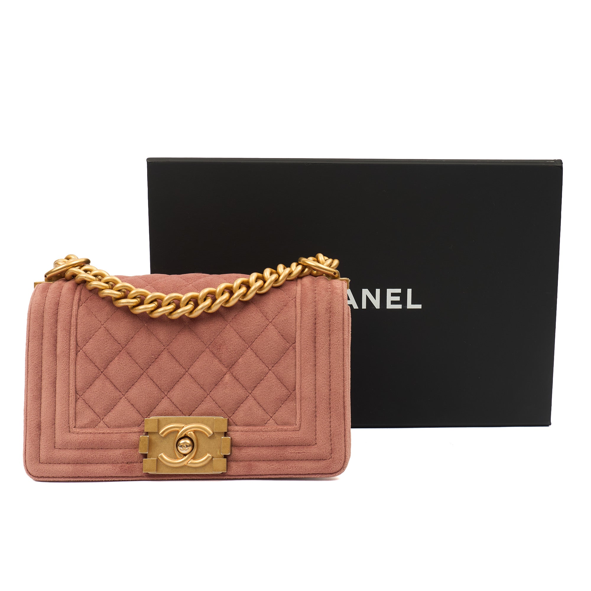 Chanel Shoulder Bag Boy - Small in Pink, Suede