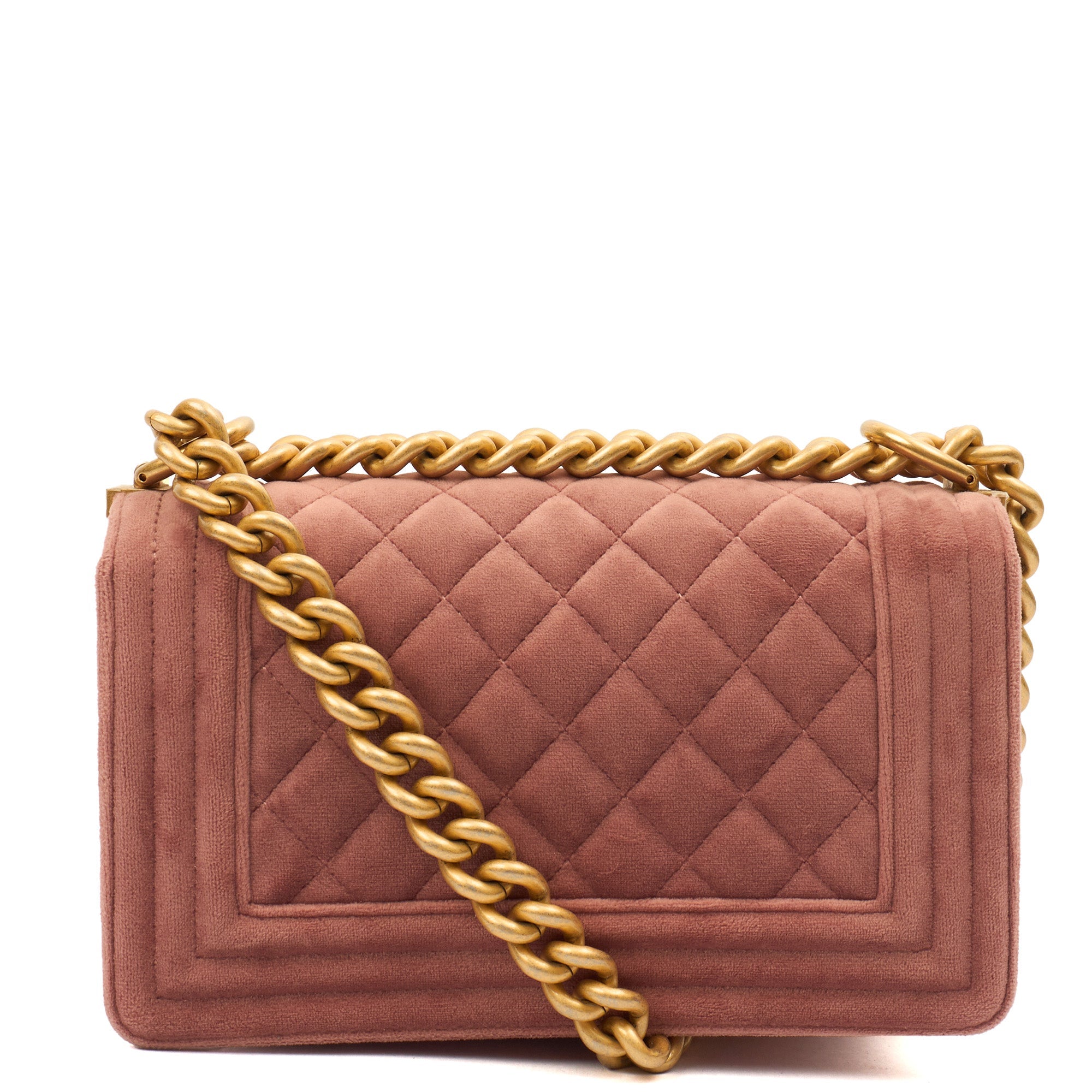 Chanel Shoulder Bag Boy - Small in Pink, Suede