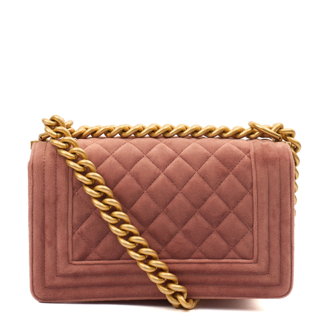 Chanel Shoulder Bag Boy - Small in Pink, Suede