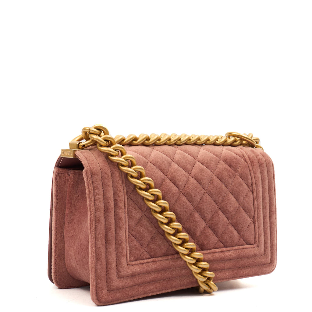 Chanel Shoulder Bag Boy - Small in Pink, Suede