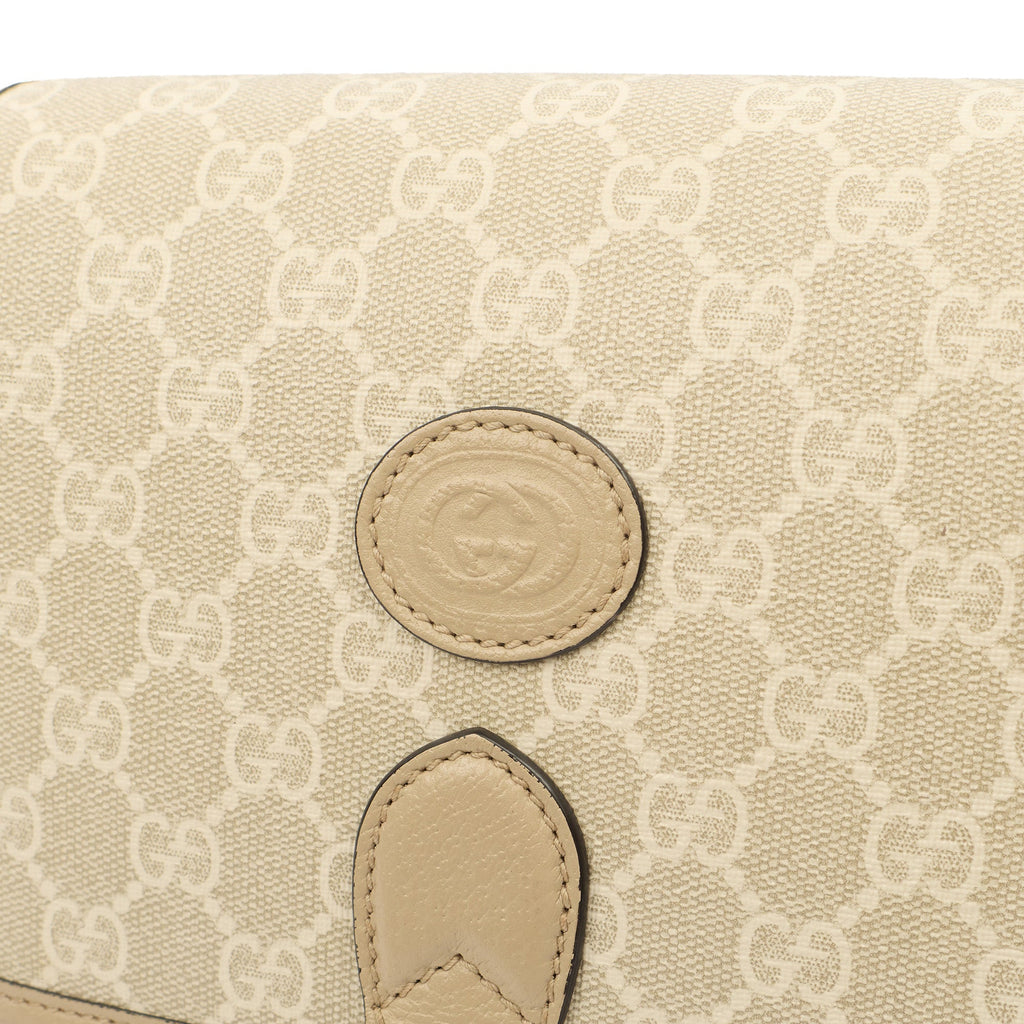 Gucci Cross Body Interlocking GG Shoulder Bag - Small in Neutral, Leather